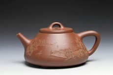 紫砂壶图片：泥绘大石瓢（张烨泥绘） - 美壶网