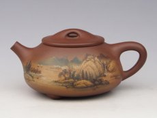 紫砂壶图片：泥绘石瓢 - 美壶网