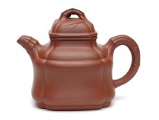 紫砂壶图片：四方竹鼎  泥料：原矿清水泥  容量：500CC - 美壶网