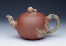 紫砂壶图片：寿桃 清水泥五色土 - 美壶网