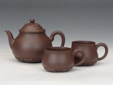 紫砂壶图片：莲韵三件套 - 美壶网