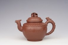 紫砂壶图片：何叶鸳鸯壶 清水泥 - 美壶网
