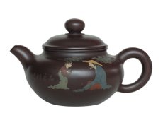 紫砂壶图片：泥绘仿古 250CC - 美壶网