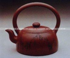 紫砂壶图片：菊顶提梁壶 - 美壶网