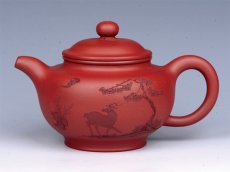 紫砂壶图片：福禄寿（清水泥绘） - 美壶网