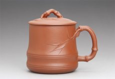 紫砂壶图片：朱泥盖杯 - 美壶网