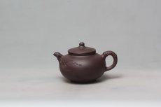 紫砂壶图片：圆竹（研高 黄自英刻） - 美壶网