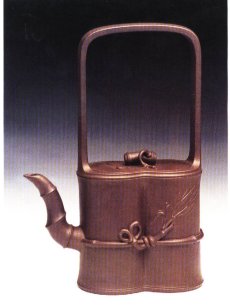 紫砂壶图片：双竹提梁壶 - 美壶网