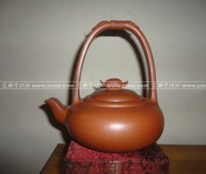 紫砂壶图片：花瓣提梁 - 美壶网