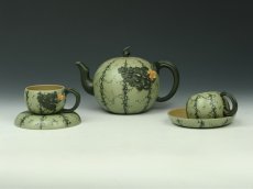 紫砂壶图片：西瓜套壶 - 美壶网