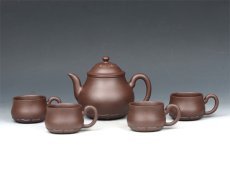 紫砂壶图片：莲韵五件套 - 美壶网
