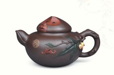 紫砂壶图片：十二生肖之 灵猴献寿 - 美壶网